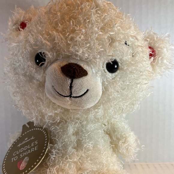 Vintage Hallmark Cuddles to Share White Fluffy Plush Bear 8" Valentine's Bear - Picture 2 of 7